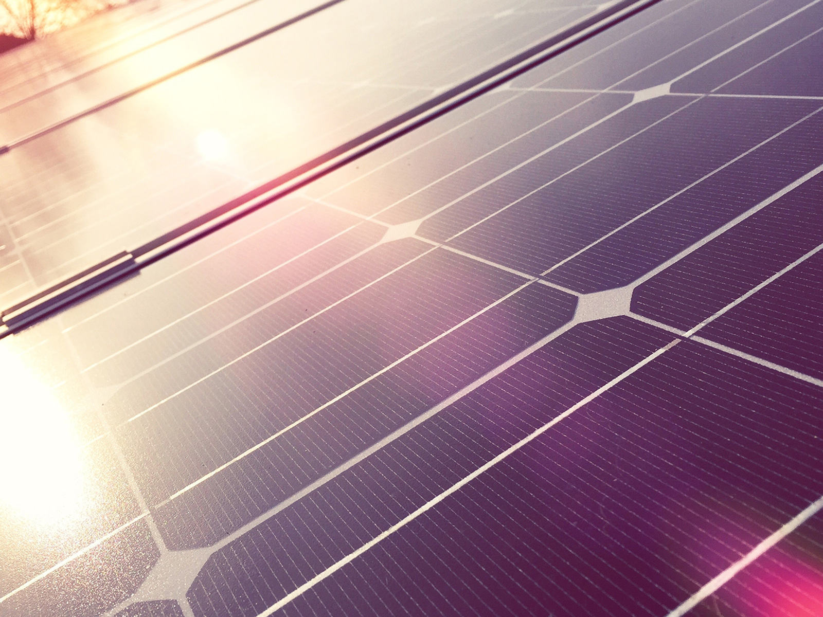 Close up of solar panels